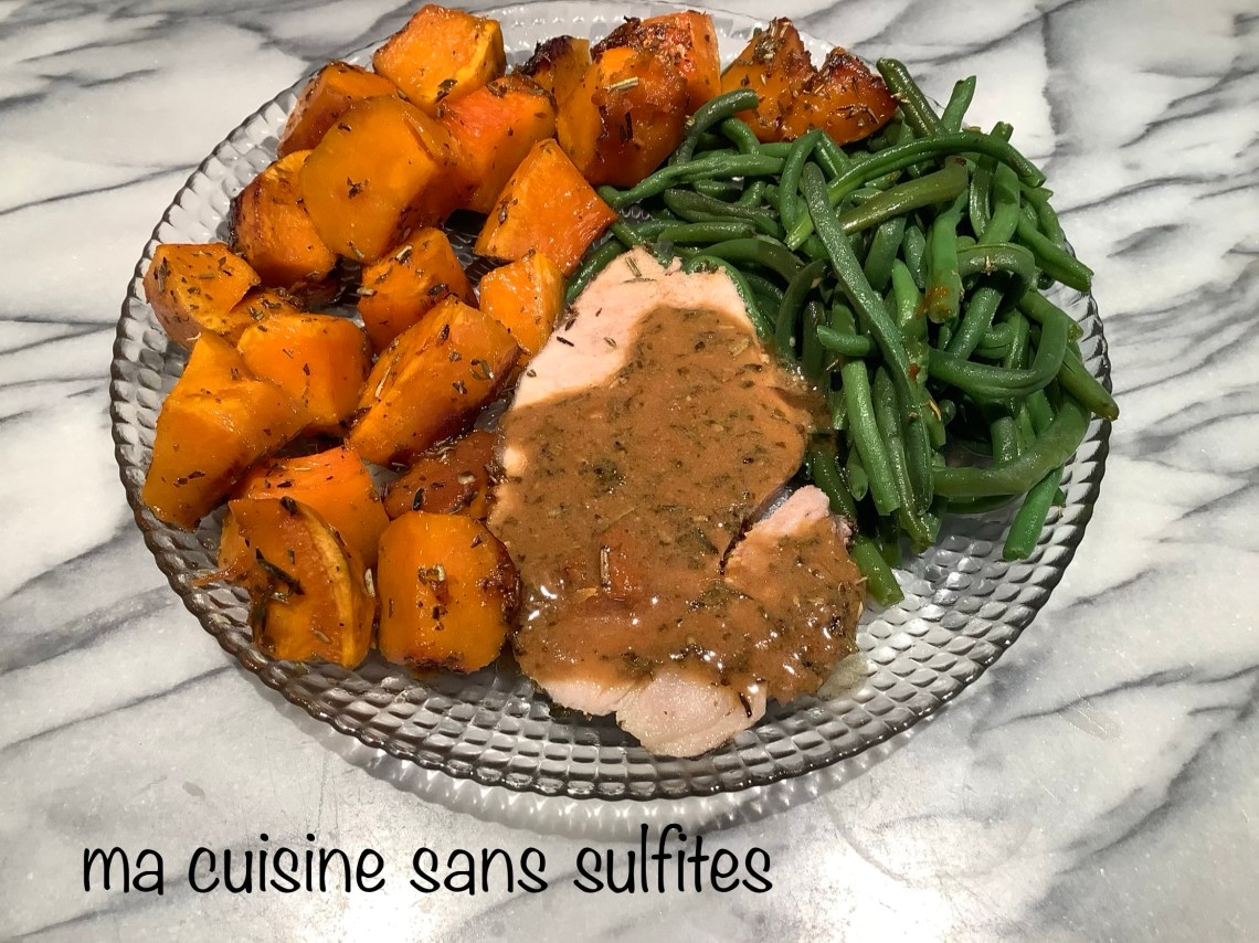 rôti de porc et courge d'hiver (potimarron ou courge shiatsu) aux herbes de Provence